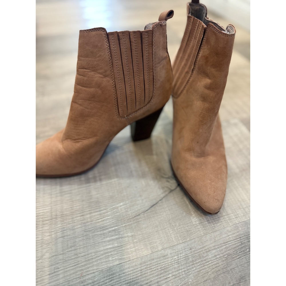 ALDO Tan Suede Pointed Toe Ankle Boots - Size 8 / 38.5